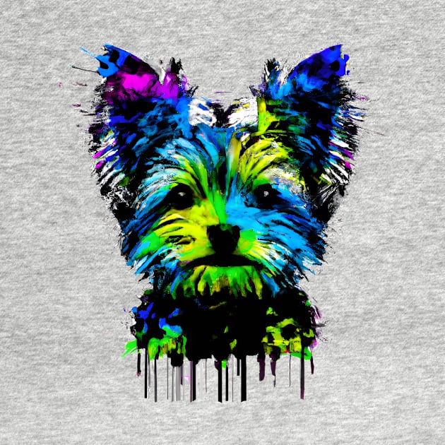 Adorable Yorkshire Terrier Puppy Dog Stencil Design by Furrban